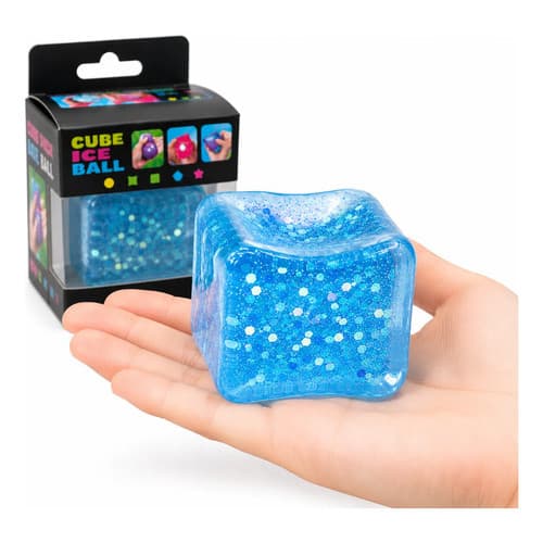 Squishy Cubo Sensorial Glitter Antiestresse Fidget Toy Gelo