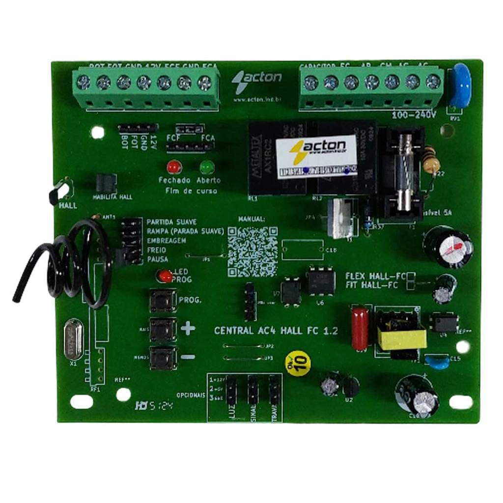 PLACA COMANDO ACTON HALL MOTOR PORTAO COMPATIVEL COM ROSSI ATTO DZ3 DZ4 NANO DESLIZANTE BASCULANTE PARADA