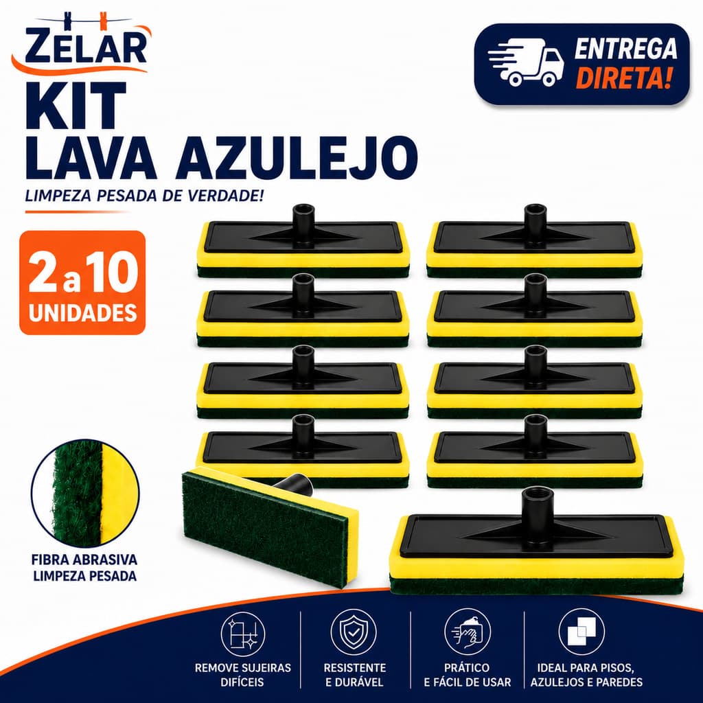 Kit Refil Rodo Esponja Abrasiva Limpa Azulejo Piso Banheiro Cozinha Tamanho Grande Envio Em 24h