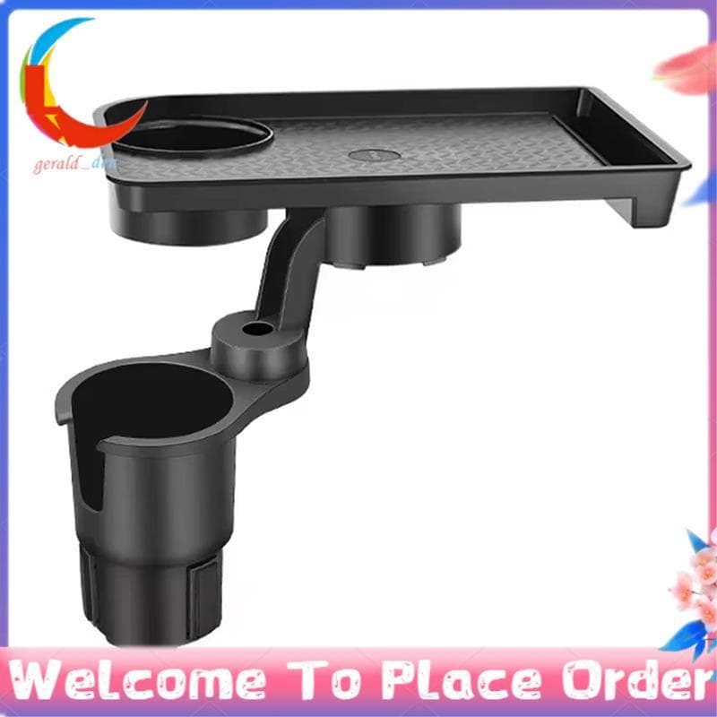 Bandeja Porta-Copos Universal Para Carro-360 ° Organizador Giratório Ajustável De Copo Duplo , De Comida Portátil Veícul