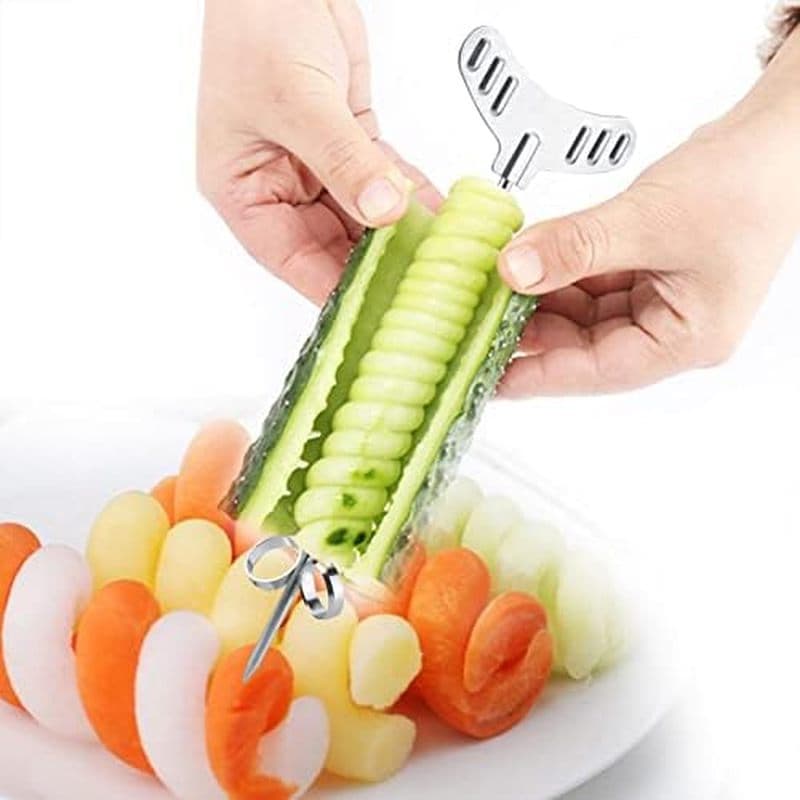 Fatiador Manual De Vegetais Em Espiral , Espiralizador Vegetal Portátil Para Fácil Preparação De Salada