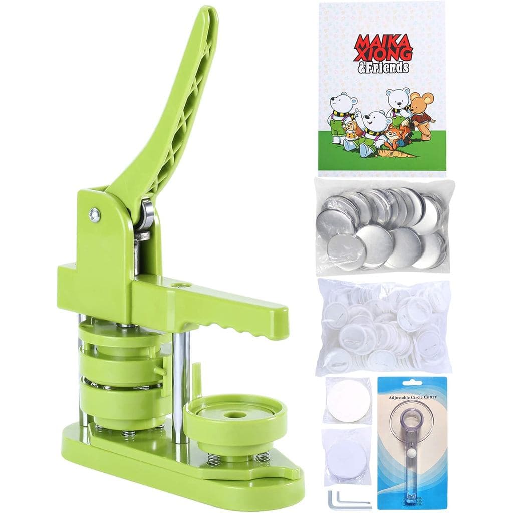 Máquina de Fazer Botões 58mm - (3ª Geração) Sem Instalação, Máquina de Prensagem de Botões DIY 58mm (2,25in) com 100 Peç