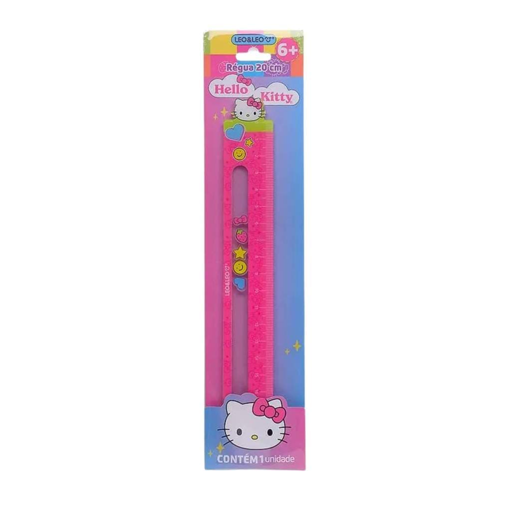 Régua Plástica Decorada Hello Kitty 20cm - Leonora 10804