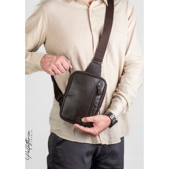 Mochila transversal anatômica couro Fasolo R215035