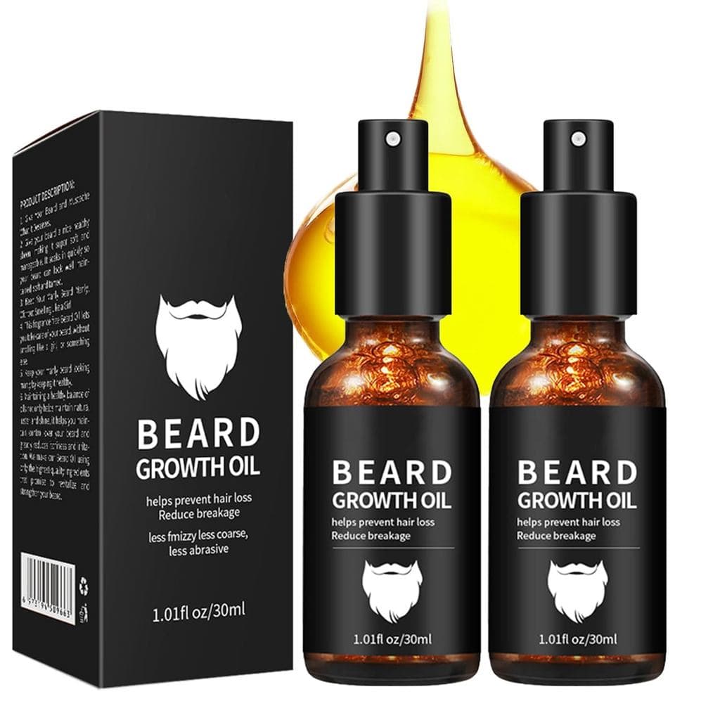 2 Peças de Óleo para Crescimento de Barba, Óleo para Barba Sem Perfume para Pele Sensível, Hidratante Natural Calmante,