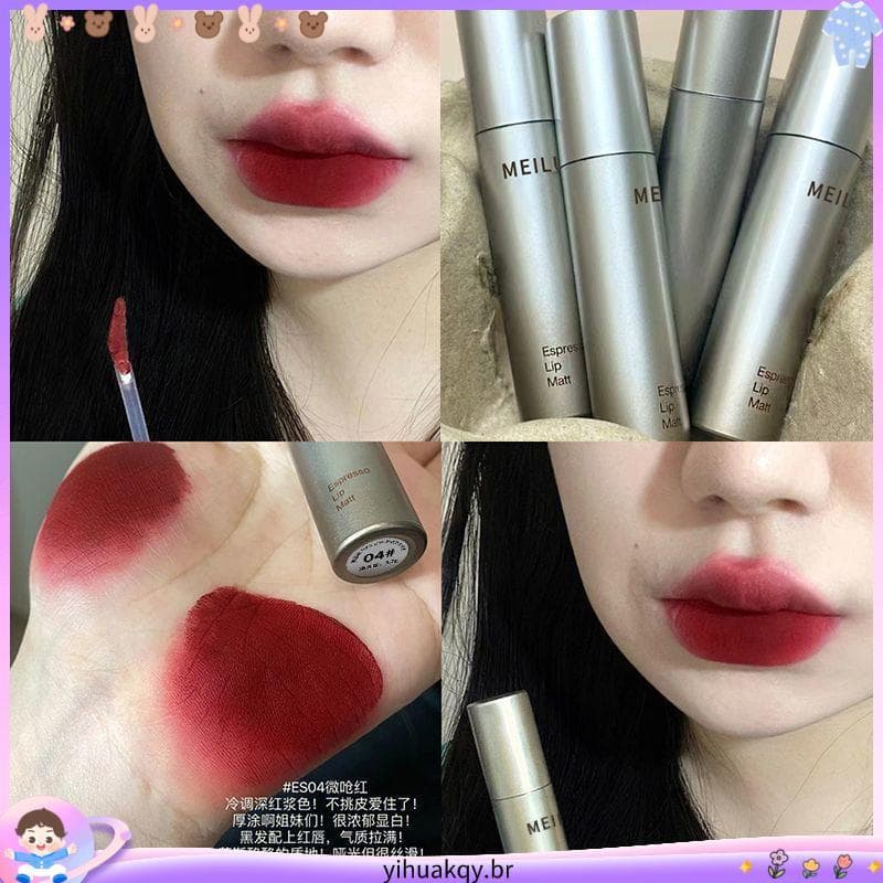 Lip gloss lábio lama estudante festa simples rosto clareamento batom fosco veludo não-desbotamento copo antiaderente 202