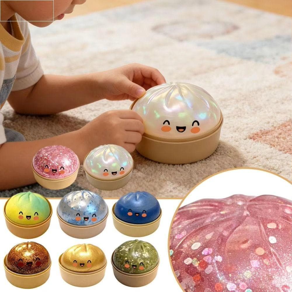 Bolas Sensoriais De Pão  , Bolinhos De Pitada Brilhantes , Brinquedo Mole Macio Fofo De Arco-Íris Gigante