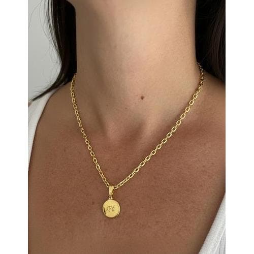 Colar Feminino 3mm 45cm + Fé Redondo Banhados A Ouro Dourado