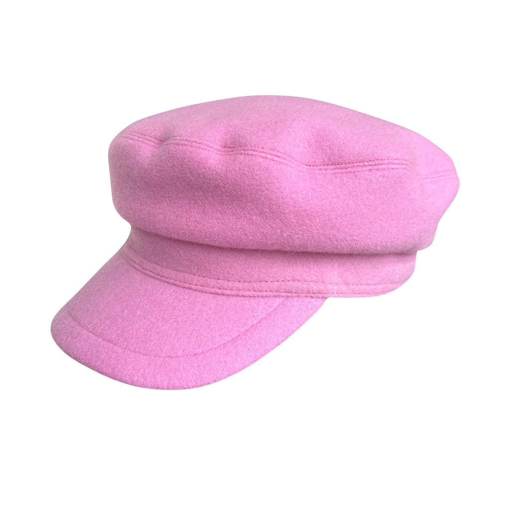 Outono inverno novos produtos rosa crianças jornaleiro chapéu moda lã estilo marinho boné superior plano versão coreana