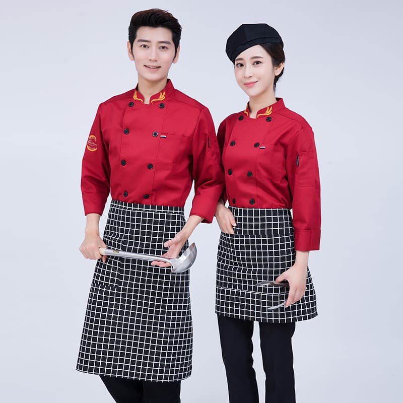 Roupas de trabalho para chefs, masculinas e femininas, de manga comprida, para outono e inverno, adequadas para funcioná