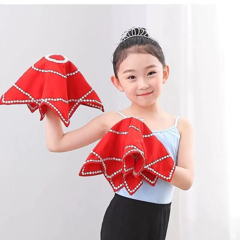 Lenço de dança flor nordeste torção Yangko duas pessoas girando lenço octogonal exame infantil lenço vermelho dedicado r
