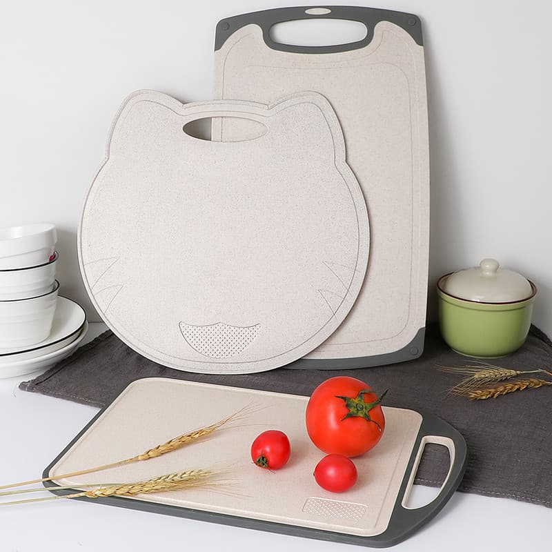 Tábua de corte de palha de trigo, plástico à prova de mofo, faca de cozinha doméstica, corte de frutas, bebê, alimentos