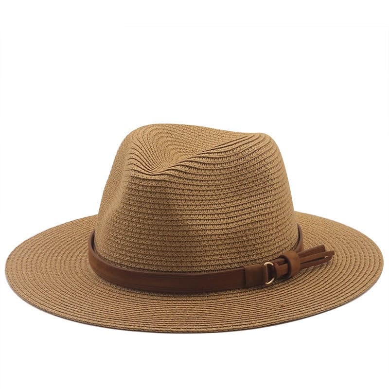 Chapéus de sol Panamá para homens e mulheres, chapéus de praia de palha, chapéus de viagem elegantes, com função de prot