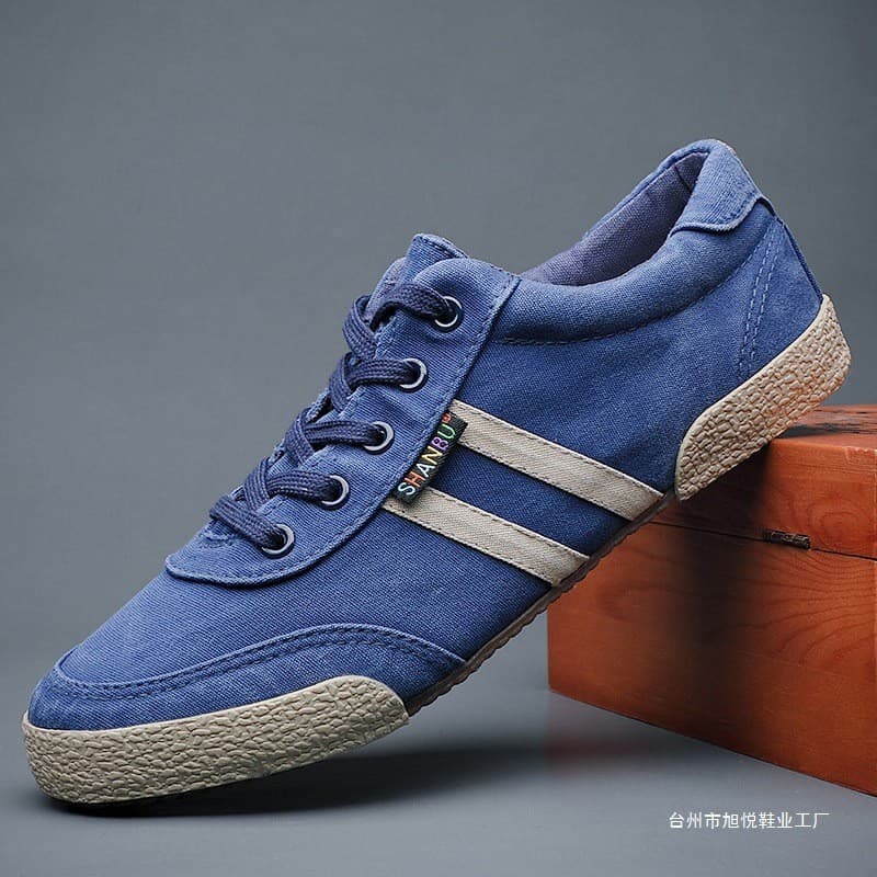 Primavera outono respirável sapatos masculinos sapatos de lona casuais versão coreana na moda masculino baixo-Top rendas