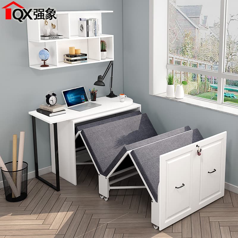 Estudo dobrável cama mesa estante combinação simples casa almoço pausa cama invisível mesa do computador integrado CH4