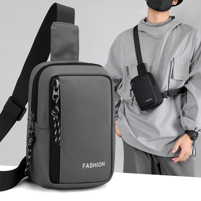 Bolsa de peito simples e versátil de grande capacidade para homens, bolsa transversal moderna para passeios casuais e vi