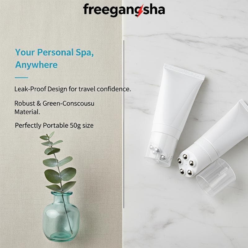 [FRE] 50/80g Frasco De Massagem Com Cinco Bolas De Aço Inoxidável Ne Cream Loção Corporal Paaging Creme Recipiente De Pl