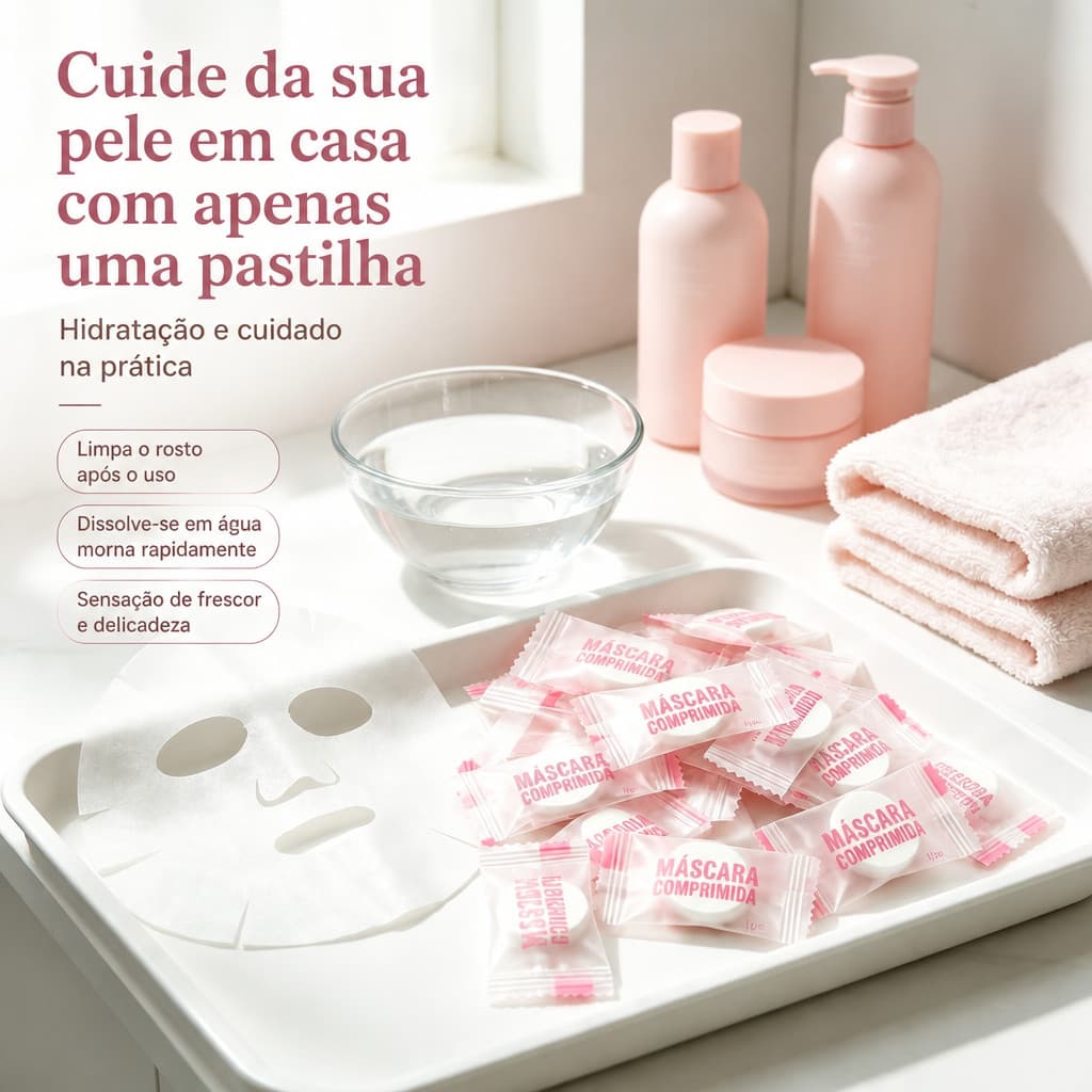 Kit 30pçs Máscara ou Toalha para o Rosto Comprimida Compacta Descartável