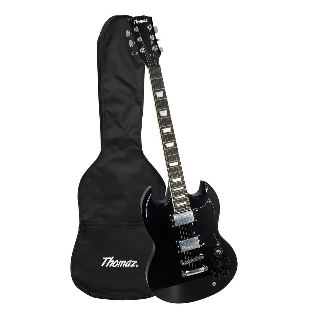 Kit Guitarra Elétrica SG TEG 340 Preto com Capa Thomaz