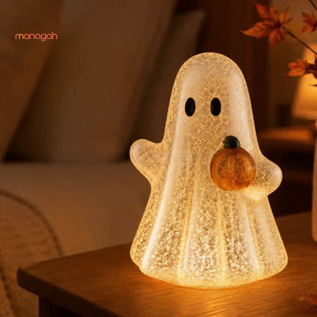 Estatueta Fantasma De Resina Decorativa , Luz Noturna De Halloween , Presente Fofo Para Amigos , Decoração De Festa Com