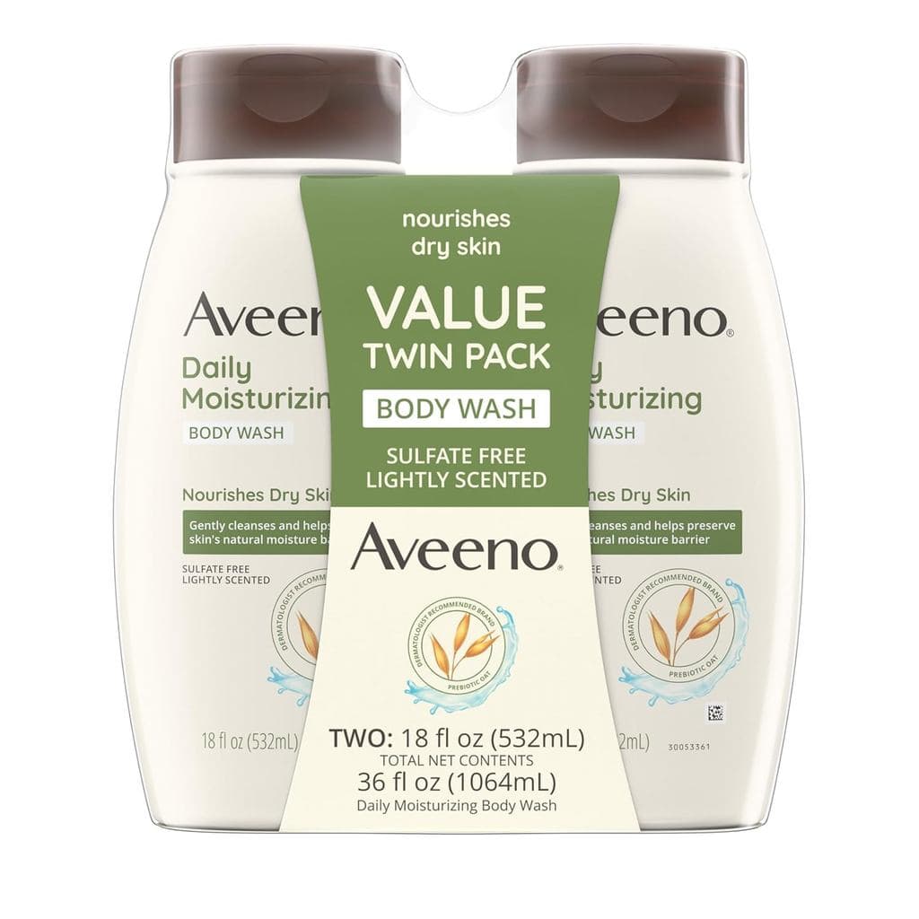 Aveeno Gel de Limpeza e Hidratação Diária para o Corpo e Gel de Barbear para Homens e Mulheres, Enxágue Fácil para uma P
