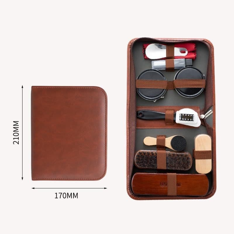 Conjunto De Esmalte Para Sapatos Com Escova De Cabelo De Cavalo 9 Cuidados 11 Peças