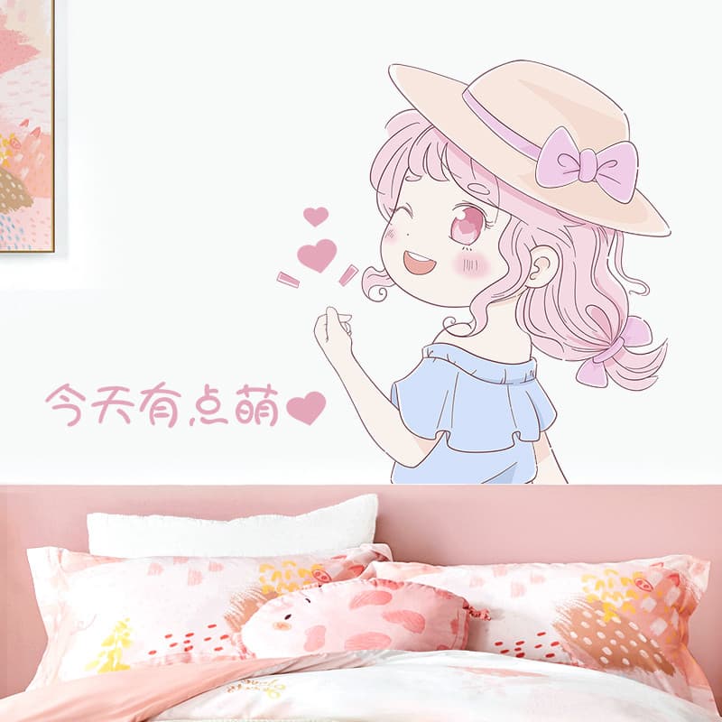 Papel de parede autoadesivo quarto decoração quente adesivos de parede influenciador menina coração Layout Mural adesivo