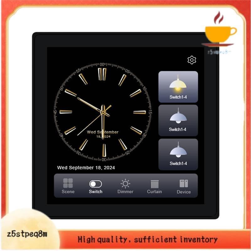 Tuya Painel De Controle Inteligente Tela Toque Interruptor Zigbee Casa Parede Push Luz Preto