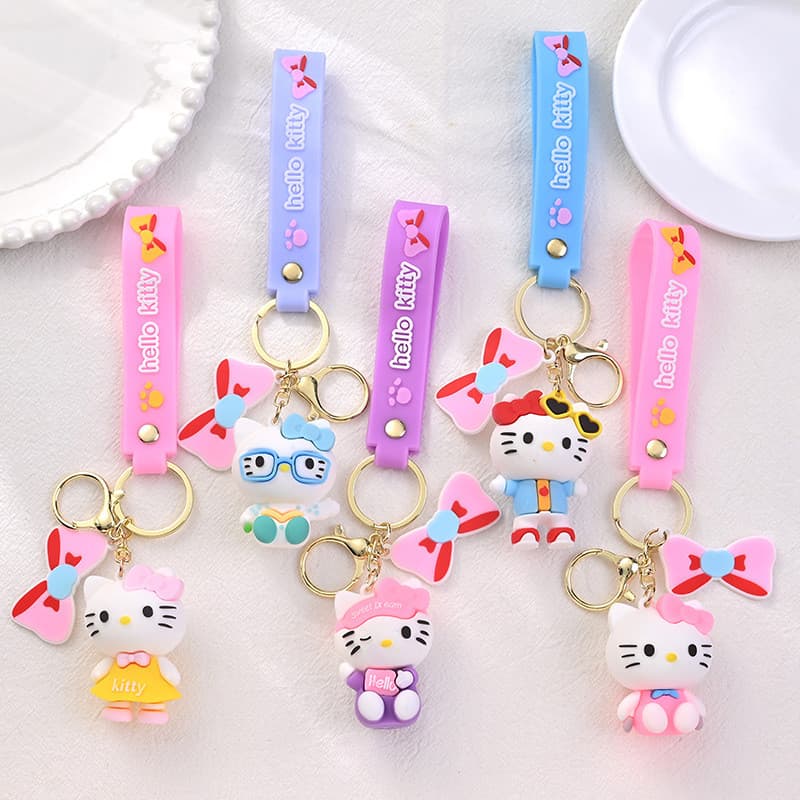 Chaveiro de Gatinho de Desenho Animado, Chaveiro Hello Kitty, Lindo Pingente de Bolsa Bidimensional