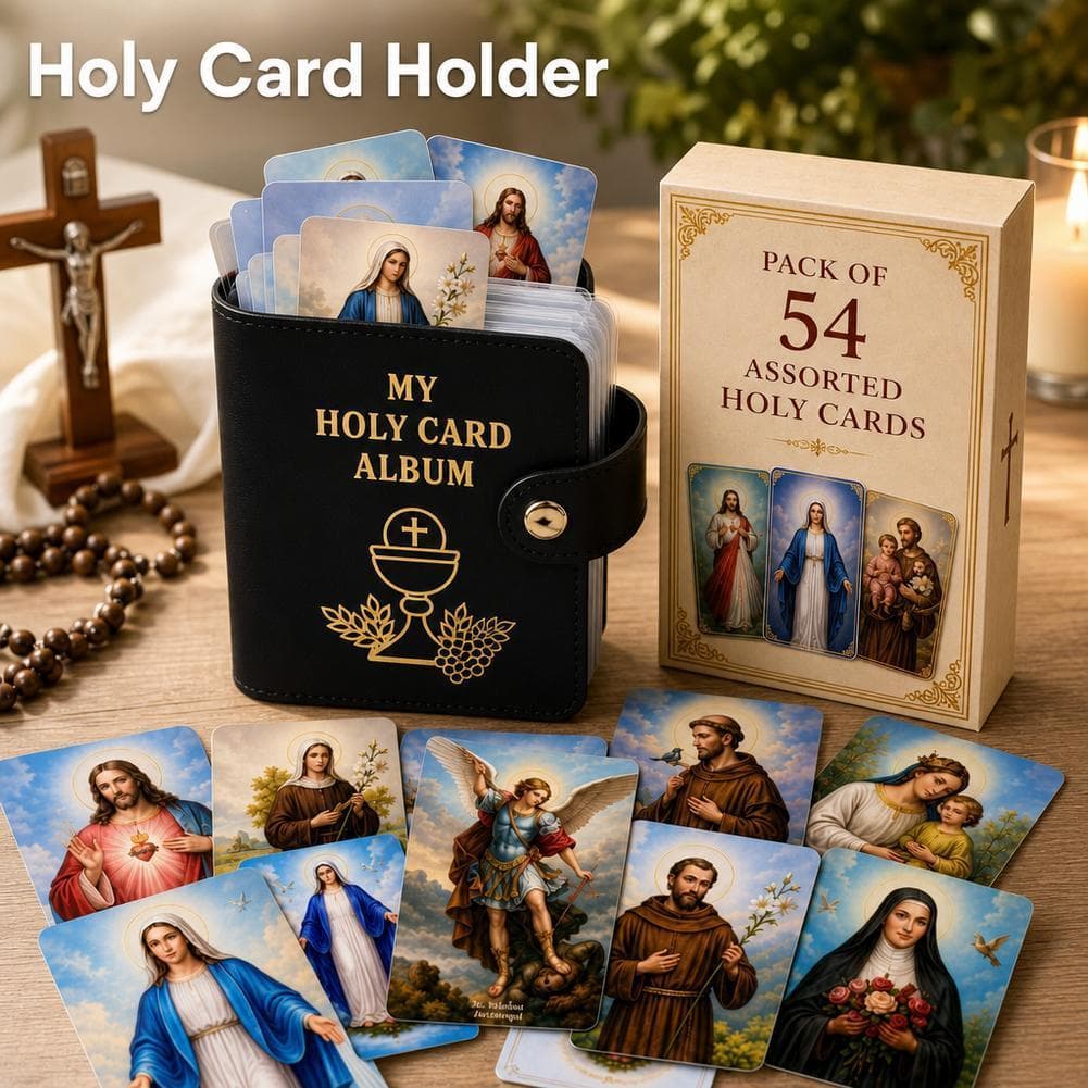 Porta-Cartões Sagrados De Couro Católico , Carteira De Bolso , Cartão De Oração D1d4