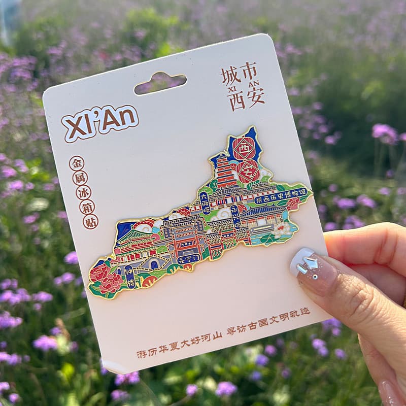 Adesivos de geladeira de Metal Xian Lembranças de viagem Influenciador Produtos da cidade Atrações criativas na moda nac