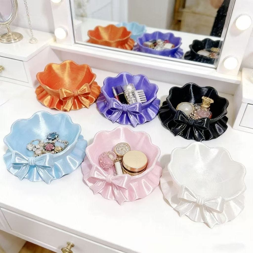 Novo produto pronto estoque luz pós-moderna luxo 3 impressão Bowknot bandeja de armazenamento de jóias decoração para ca