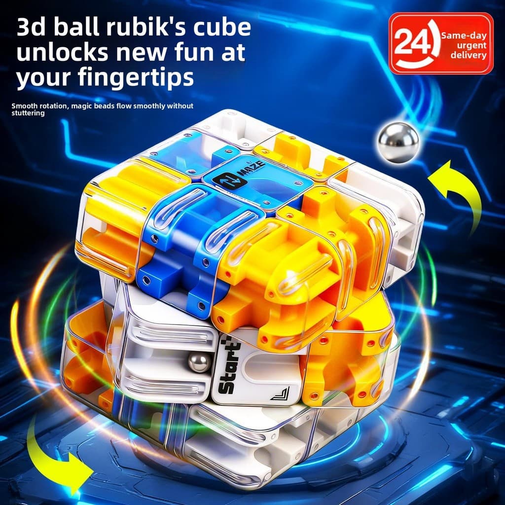 Cubo De Labirinto De Mármore 3D 3x3 Quebra-Cabeça Desafio De Batalha Crianças Educacional Cérebro Teaser Lógica Pensando