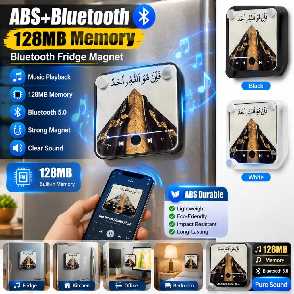 Estilo Árabe Alto-Falante Bluetooth Ímã De Geladeira Leitor De Música Embutido 128MB Memória Portátil Mini Sem Fio Decor