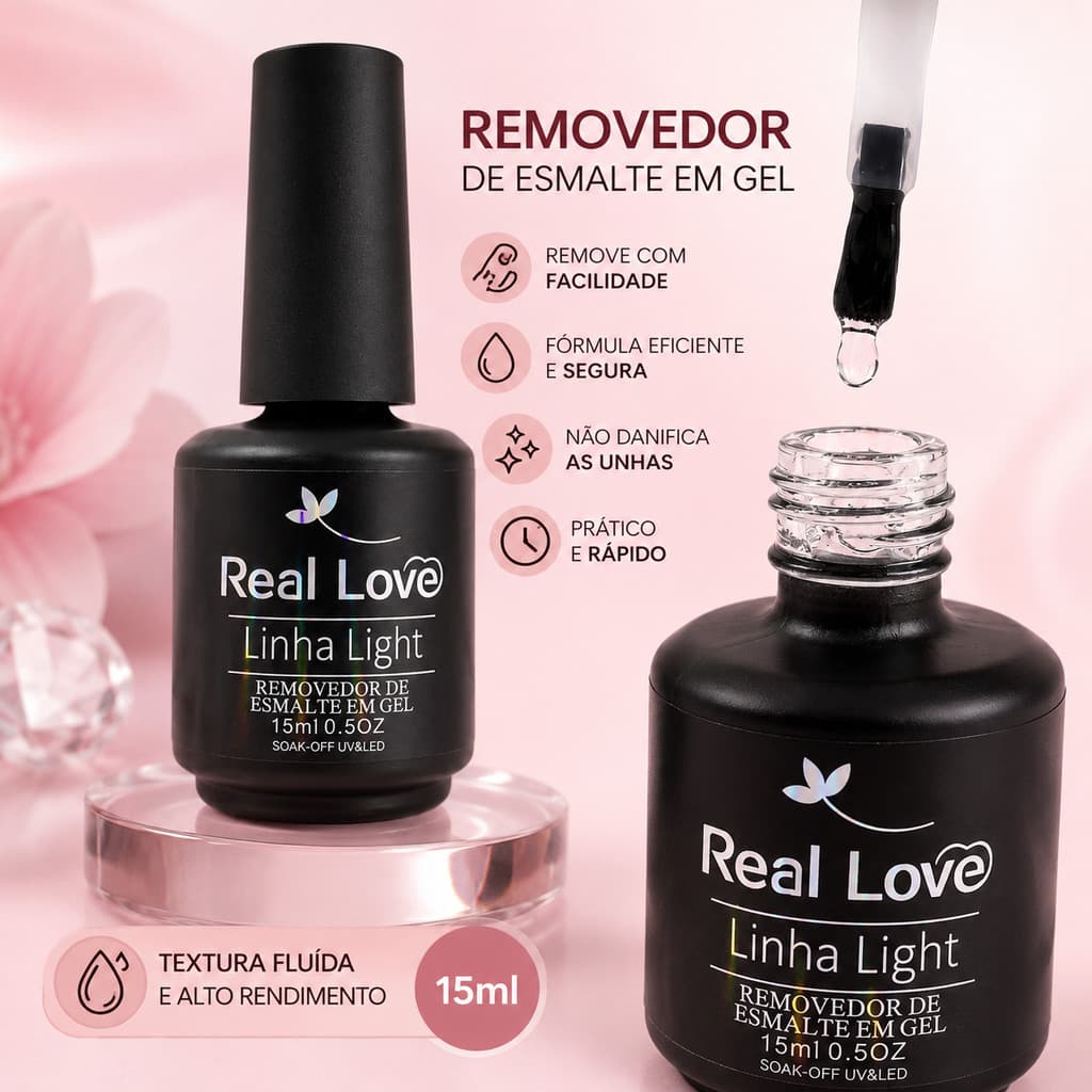 Removedor De Gel | Magic Remover Real Love 15ml Craquela Esmalte Em 5 min