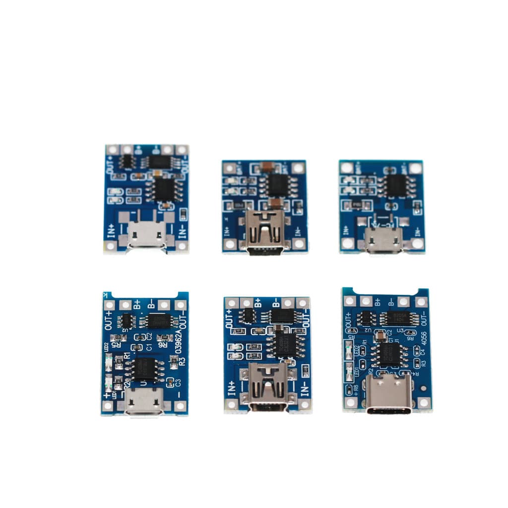 TP4056 | Bateria de lítio 18650 3.7V 3.6V 4.2V, placa de carregamento de bateria de lítio 1A com proteção contra sobreca