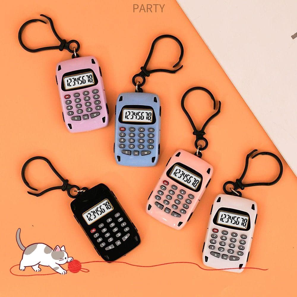 Calculadora Eletrônica PARTY , Calculadoras Multifuncionais De Bolso Com Display De 8 Dígitos , Chaveiro Leve