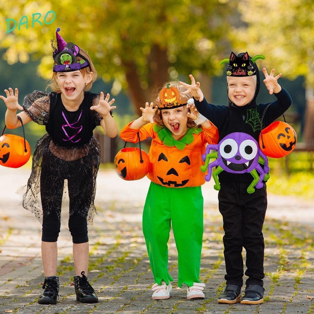 DARO 6 Peças De Chapéu De Bruxa De Halloween , Abóbora De Papel , Suprimentos De Decoração , Adereço De Foto Gato Preto
