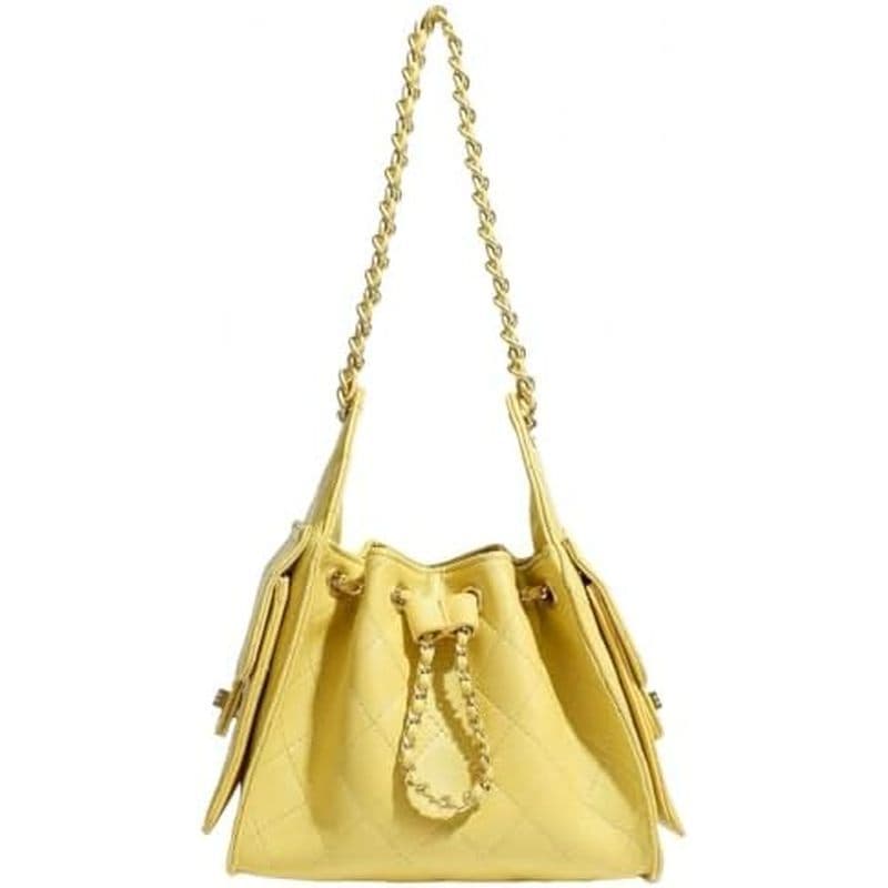 Bolsa Feminina Clássica Acolchoada , De Ombro Com Alça De Corrente Camurça Amassada Hobo Desleixada