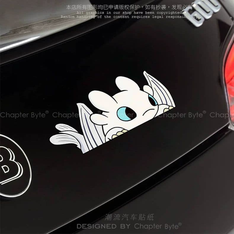 WZLQM87 Como Treinar Seu Dragão Mestre Freio Noturno Personalidade Desdentada Bonito Criativo Desenho Animado Adesivo de