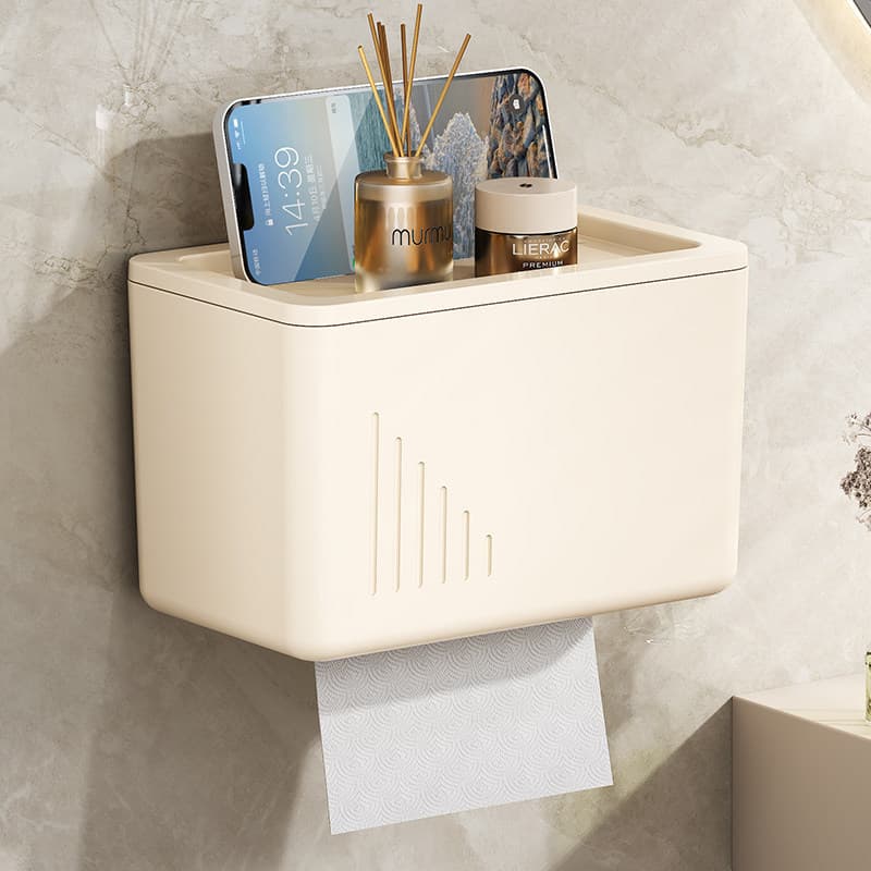 Caixa de tecido higiênico Rack de papel higiênico sem perfuração à prova dwaterproof água rolo de papel higiênico rolo d