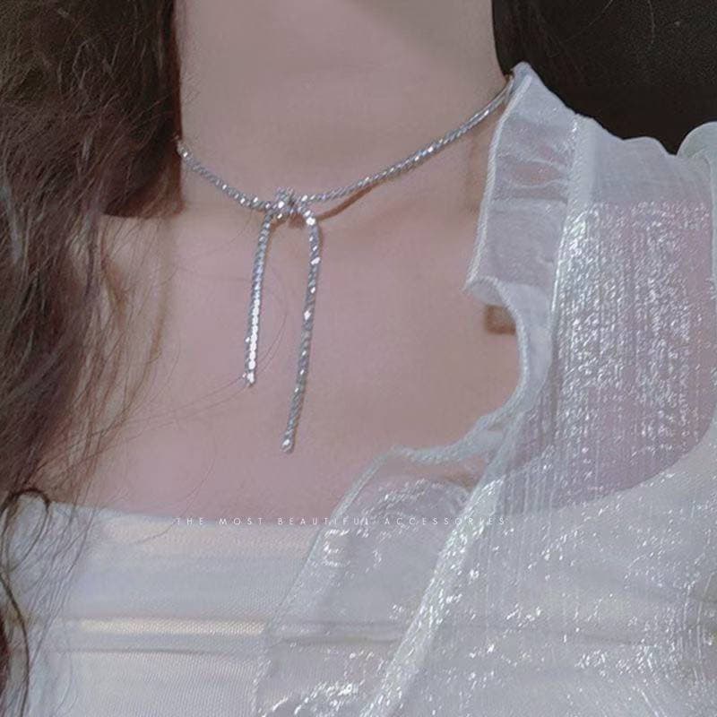 Colar, corrente de clavícula, design de nicho, luxo leve, alta qualidade, strass super brilhantes