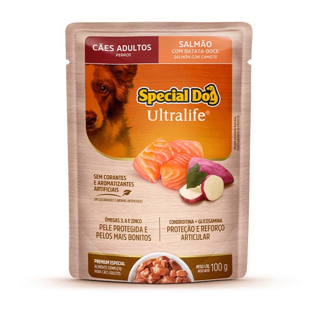 Ração úmida para cães adultos porte pequeno Special Dog Ultra life salmão com batata doce 100g