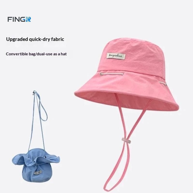 Chapéu De Pescador Dobrável Estilo Coreano FINGE Ajustável Aba Larga Guarda-Sol Para Mulheres Uso Diário Viagem Praia Co