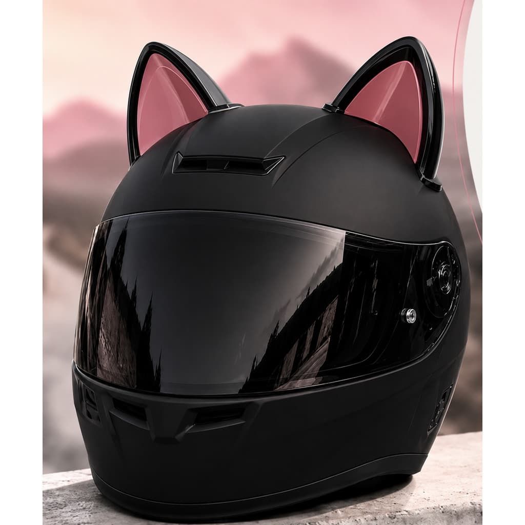 Kit Orelhas de Gato Para Capacete de Moto Fixação 3M
