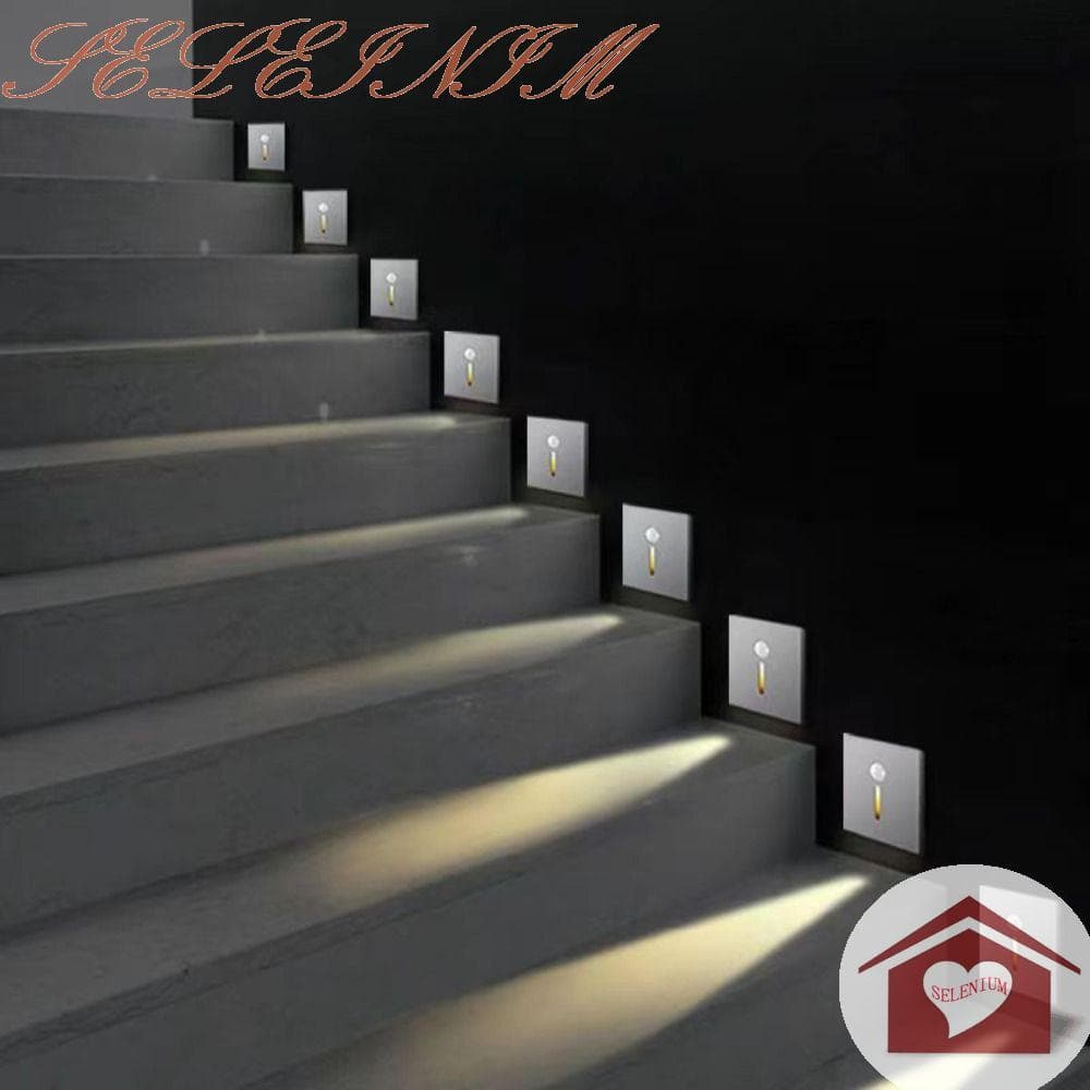 SELENIUM LED Stair Footlight , Lâmpada De Parede Inteligente Com Sensor De Movimento , Moderno E Criativo Embutido Step