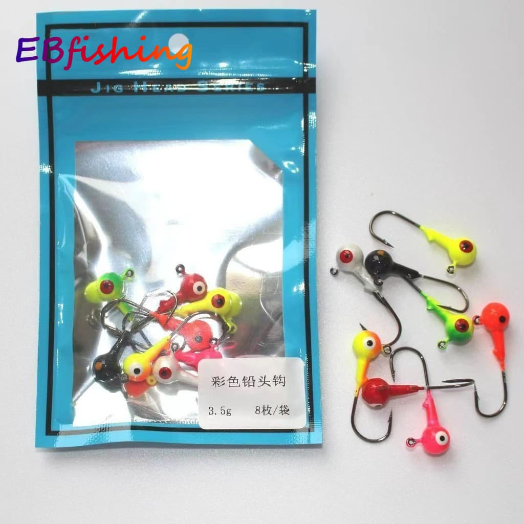 3.5g/5g/7g/10g/14g Cabeça De Gabarito De Pesca Gancho Cor Misturada Afiada Ganchos Gabaritos Iscas De Chumbo Isca