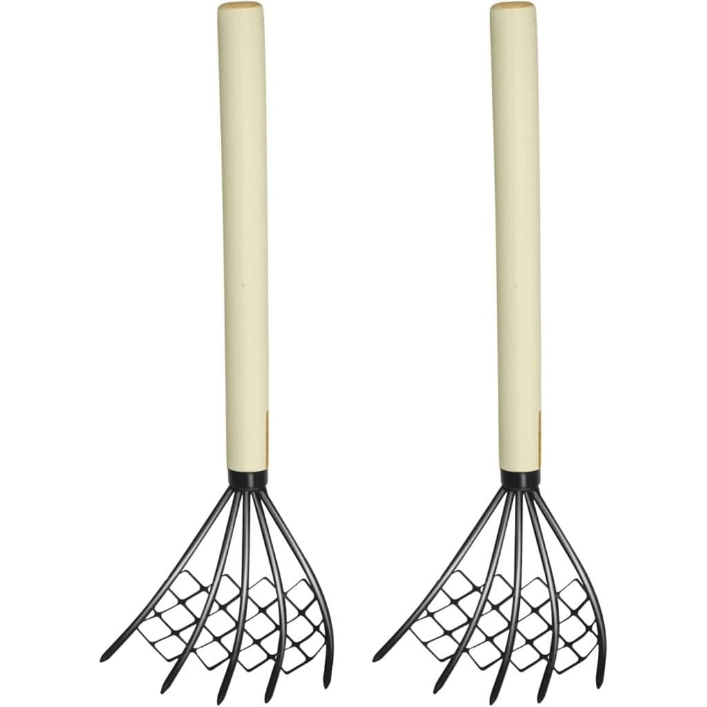 2 Peças de Rastelo de Praia com Rede de Malha e Garras para Coletar Conchas, Ostras e Frutos do Mar, Ferramenta e Acessó