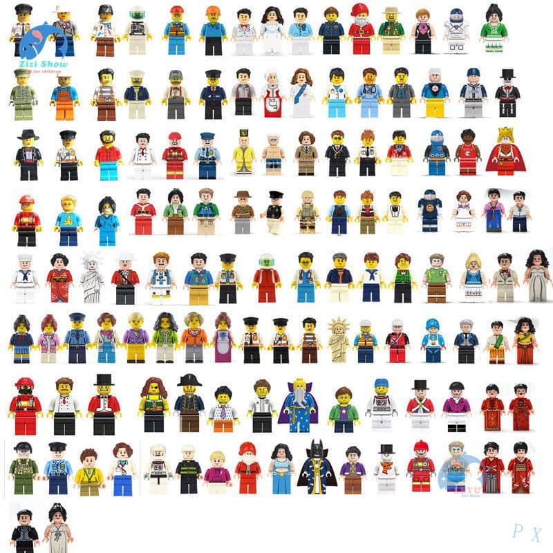 Compre 10 e Ganhe 10 Grátis: Kit de Minifiguras de Blocos de Montar Variados, Figuras Colecionáveis, Brinquedo PX para M