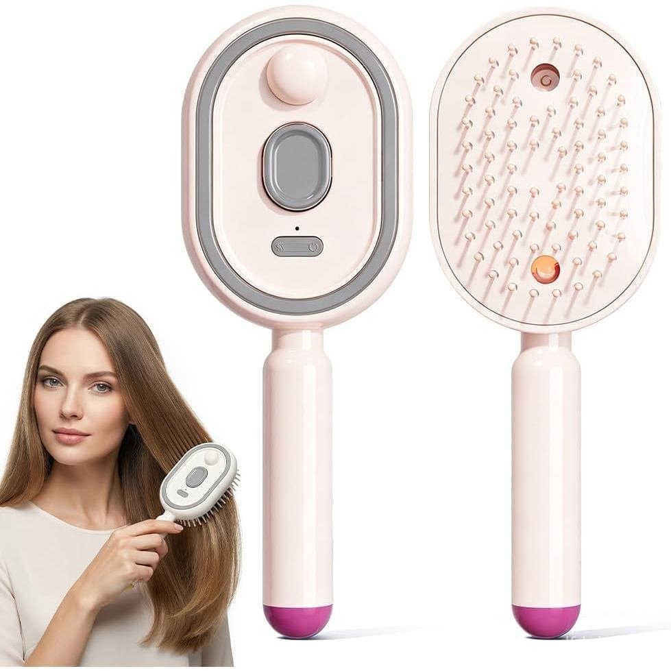 Escova a Vapor Elétrica para Cabelo, Nova Escova Alisadora Recarregável 2026 com Pente Desembaraçador, Escova com Spray
